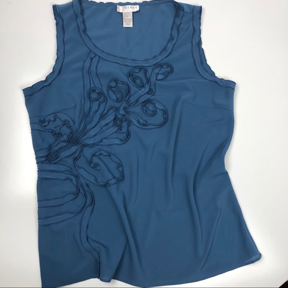 Kenar Sleeveless Blue Top Size L